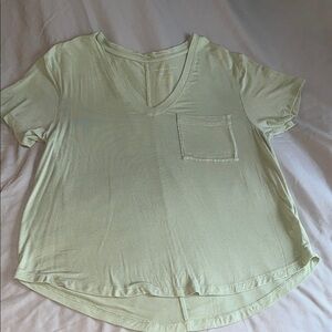 American Eagle Outfitters Light Green V-Neck Tee